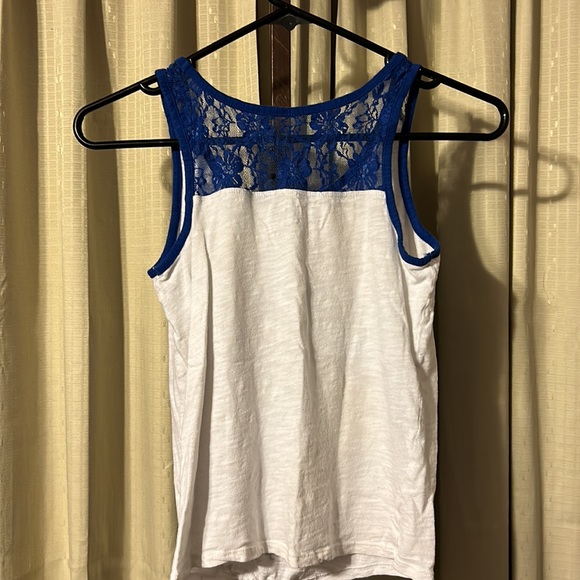 Justice size 12 tie front blue skull tank top - Picture 4 of 5